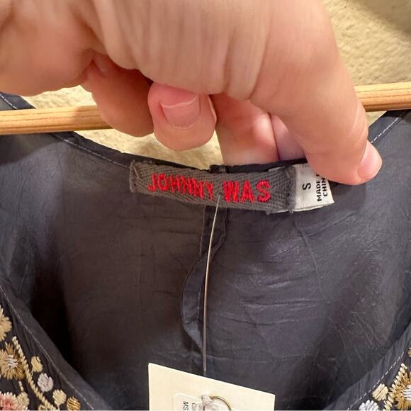 NWT Johnny Was Gray Embroidered Mini Dress Small - Picture 11 of 12